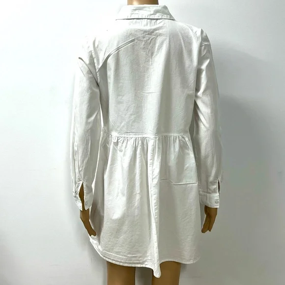ASOS Womens White Button Down Shift Dress Cotton Size 8 - 10 Brand New - Picture 5 of 8